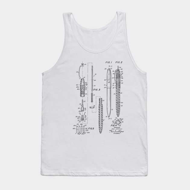 ball-point pen mechanism Vintage Patent Hand Drawing Tank Top by TheYoungDesigns